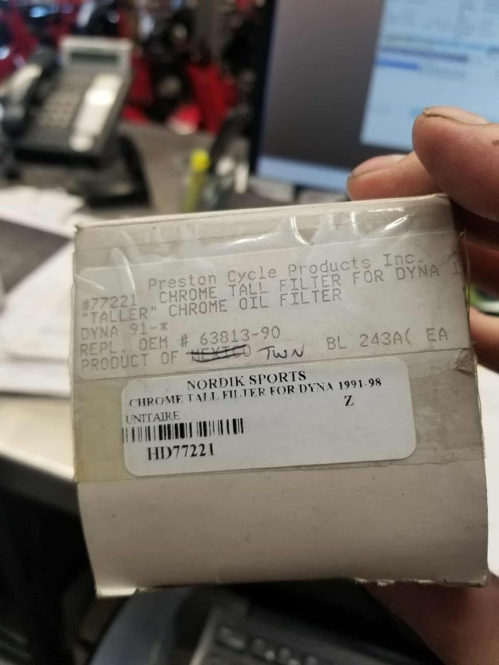 63813-90 oil filter tall chrome preston cycle 77221